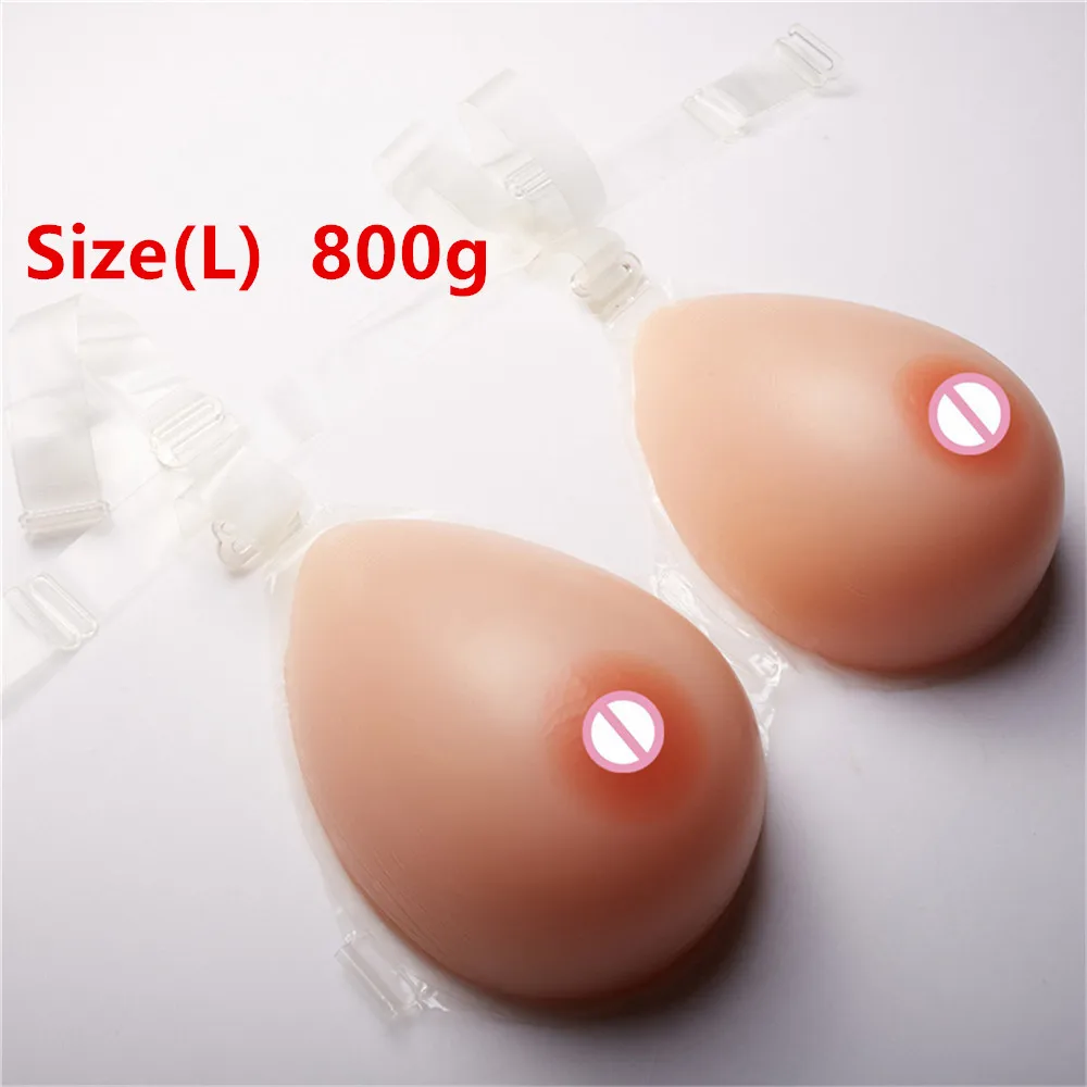 

800g/pair Super Soft Silicone Breast Forms Teardrop Fake Boobs Crossdresser Party Silicone Bra Breast Needn't Adhesives