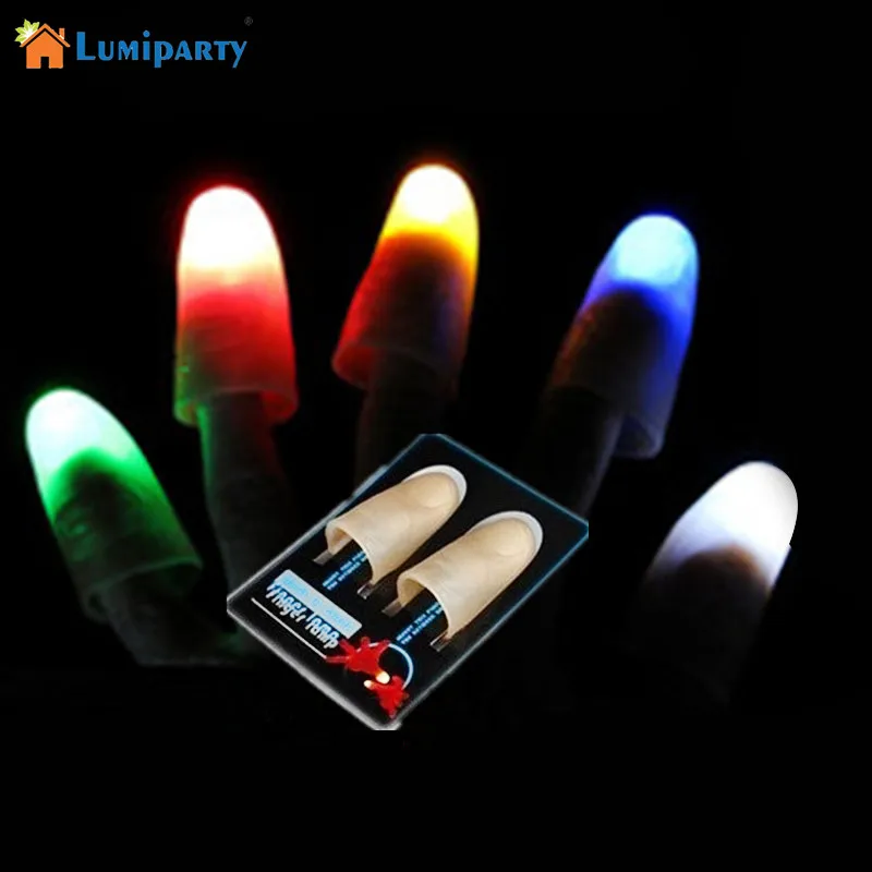 Lumi вечерние Y 1 pair Creative Magic Thumb tiсветодио дный p LED Night Light Magic Trick Finger Lights для танцевальной вечеринки реквизит-синий/зеленый/красный свет