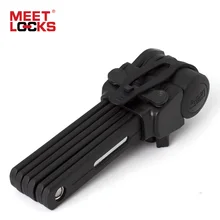 MEETLOCKS Folding Bike Lock Ultra Strong Harden Steel Alloy Metal Bone With Plastic Coating 69Cm Length Steel Bicycle Lock