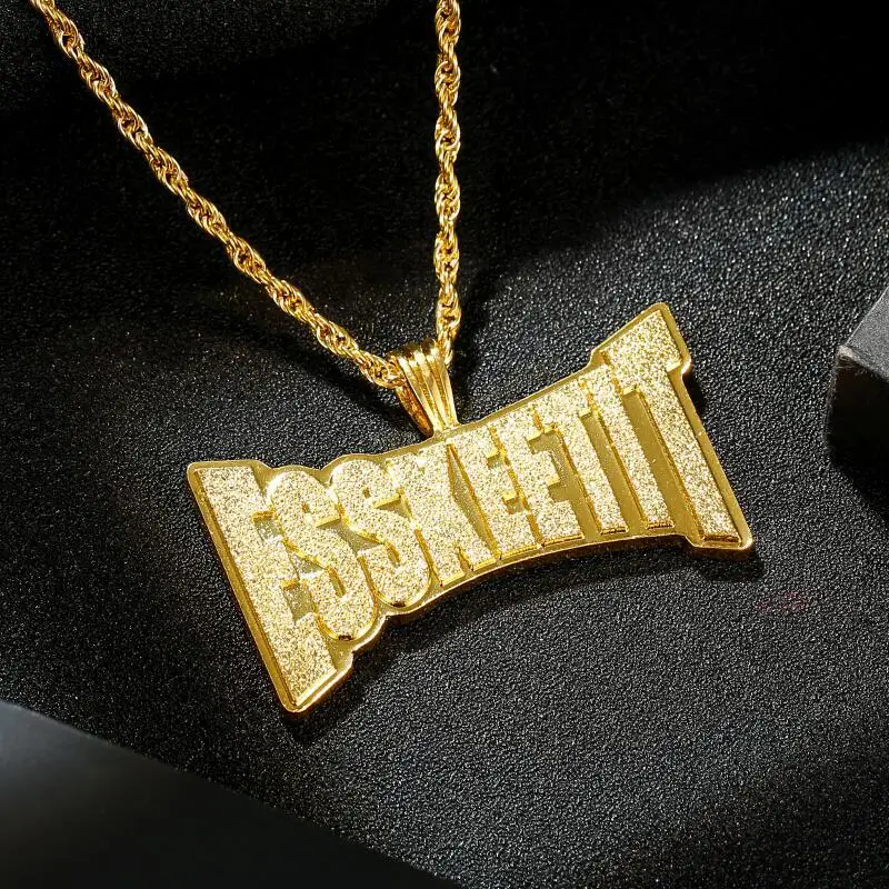 

Golden Hip Hop Necklace ESSKEETIT Letter Pendant Punk Necklace for Chain Necklaces Silver/Gold Color Ethiopian Link Chain