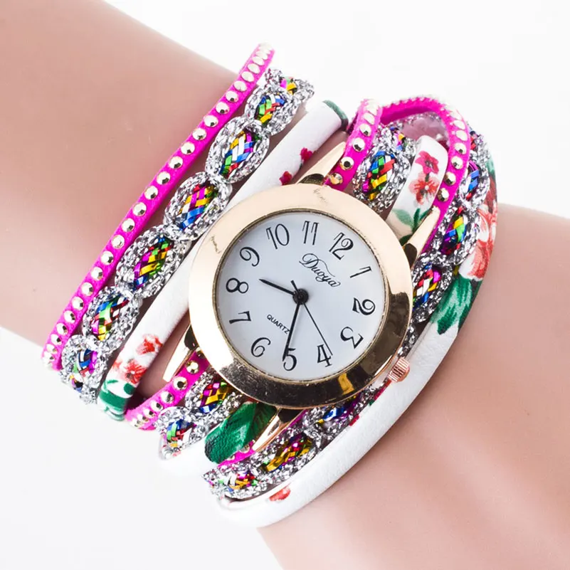 Quartz Fashion Casual Rhinestone Watch Dress Ladies Bracelet Watch Long Strap Cashmere Casual