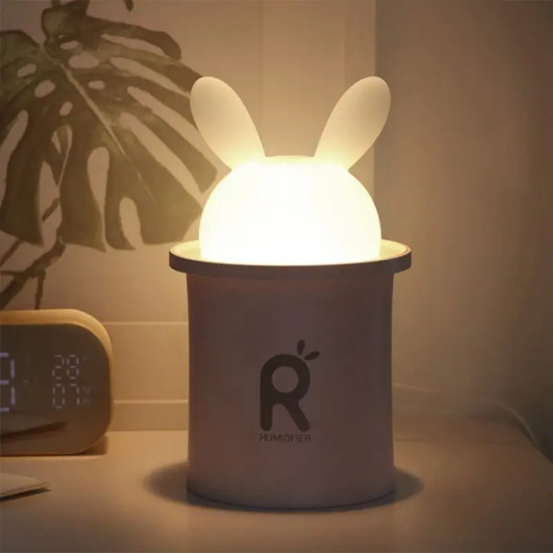 

250ML USB Essential Oil Diffuser Ultrasonic Air Humidifier For Baby Pregnant Cartoon Rabbit LED Light Lamp Car Air Purifier