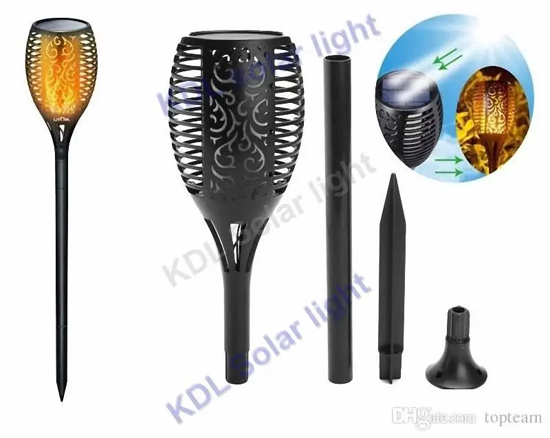 

3pcs/lot update Solar 96LEDs Lawn Dancing flame Torch Lights radar 3 working mode vs 55/48/38/20 led 2017 waterproof portable s