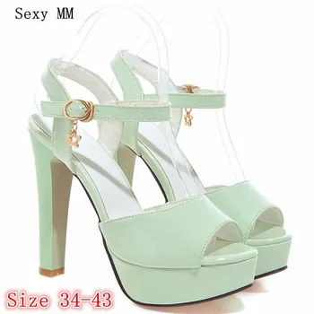 

Summer Pumps Women Peep Toe High Heels Party Wedding Platform Gladiator Sandals Woman High Heel Shoes Plus Size 34-40.41.42.43