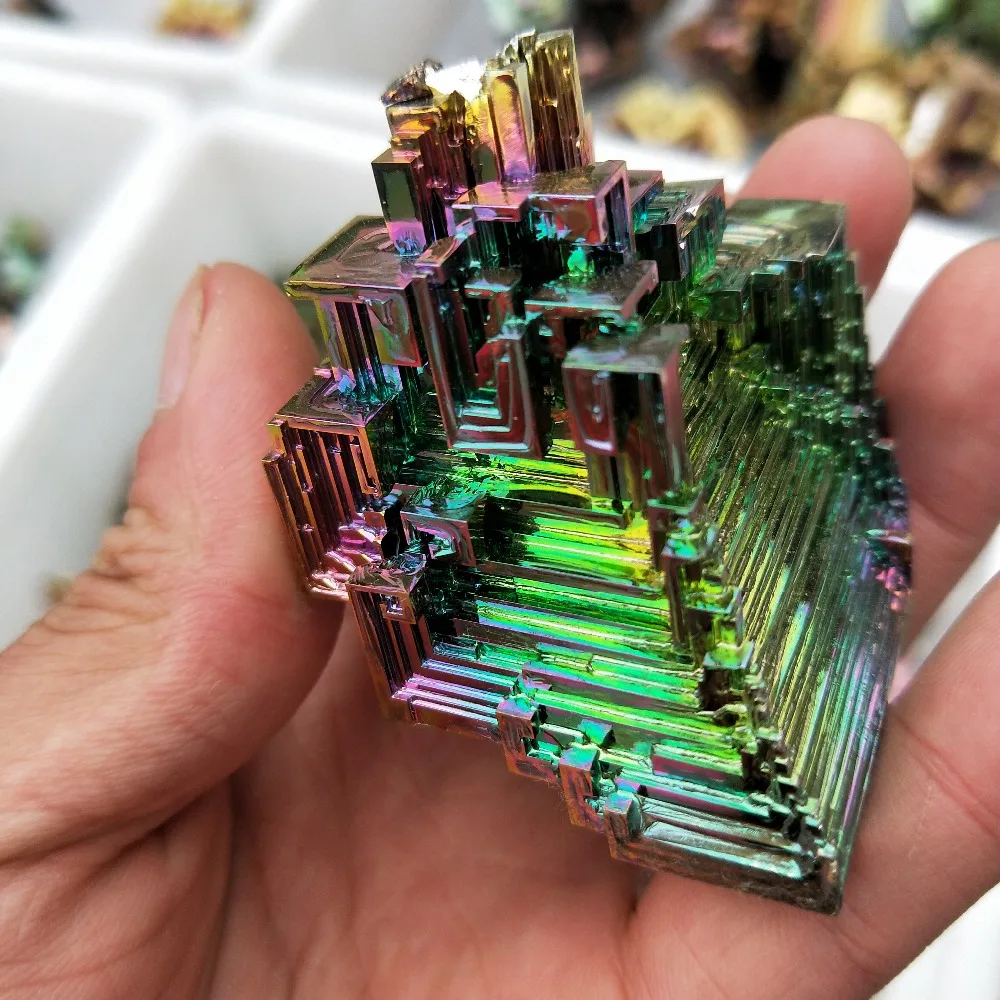 Прямая поставка 20 г немецкий натуральный кварцевый кристалл радуги {bismuth} образец
