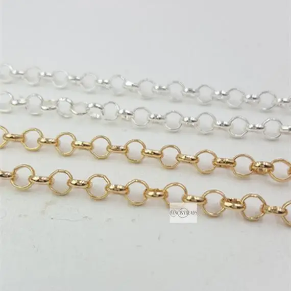 

MYLONGINGCHARM Bulksale-Round Rolo Chain-10 Feet Brass Rolo Chain-Soldered links-F1994