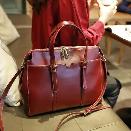 

cowhide big bag shopping bag leather simple large shoulder bag fashion lady Messenger bag casual tote bag