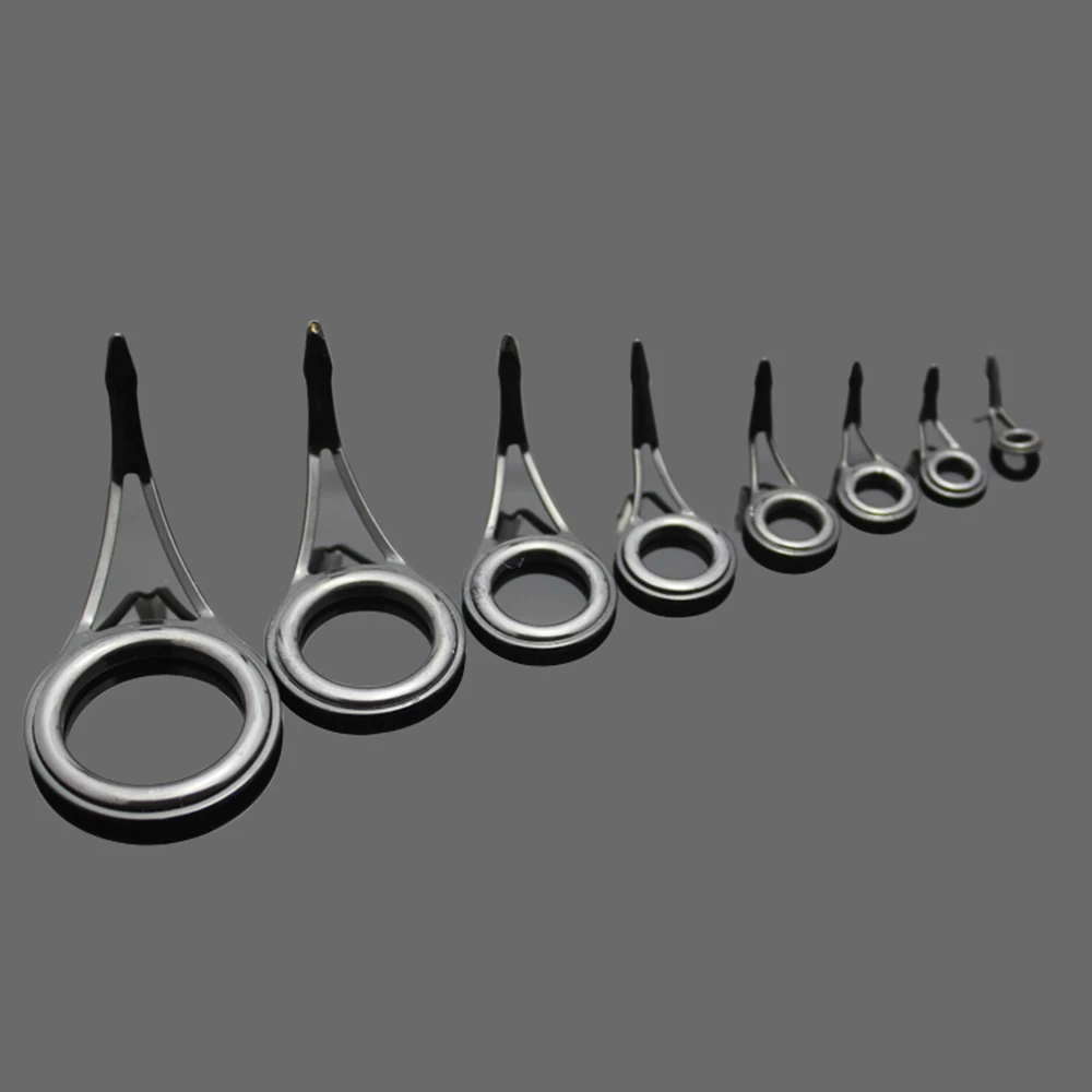 

New 75Pcs/Lot Mixed Size Fishing Rod Guide Tip Strong Line Rings Fishing Rod Guide Guides Tip Set Repair Kit DIY Eye Rings