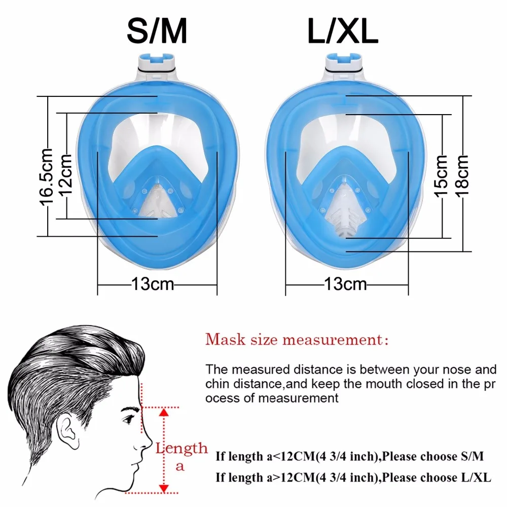 Маска Для Сноркелинга, 180, панорамный вид, дыхательная маска для всего лица, для подводного плавания, сухой Топ, набор, анти-туман, анти-утечка для взрослых и детей