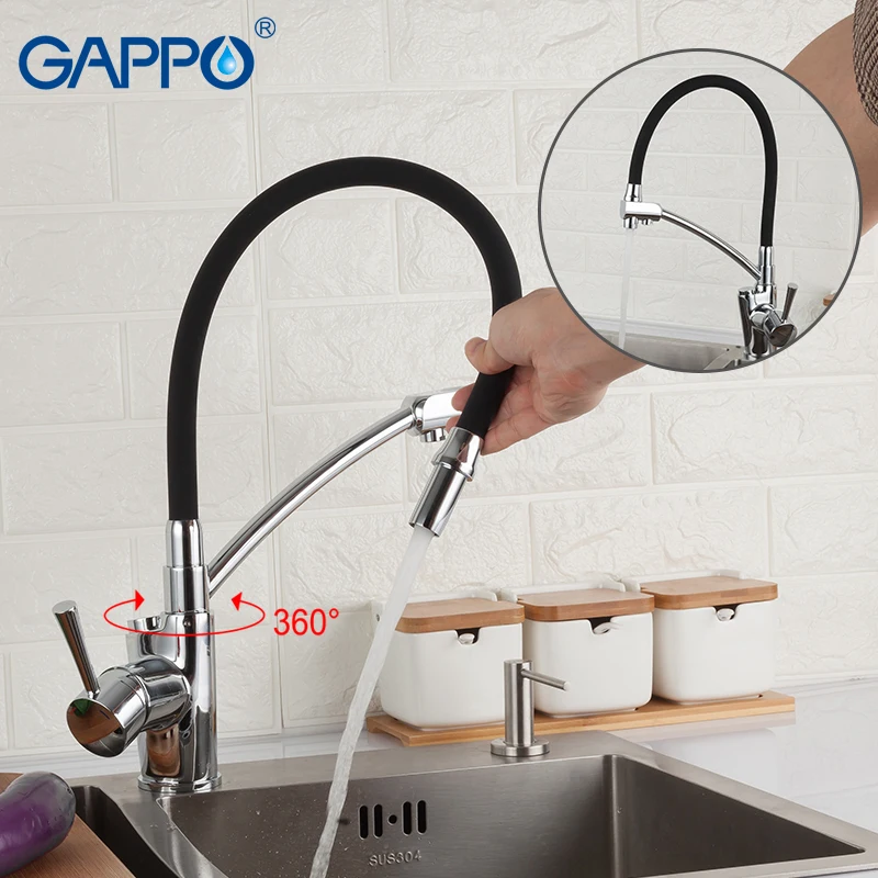 

GAPPO kitchen faucet kitchen sink faucet tap black deck mounted pull out kitchen mixer filtered water tap single handled faucet