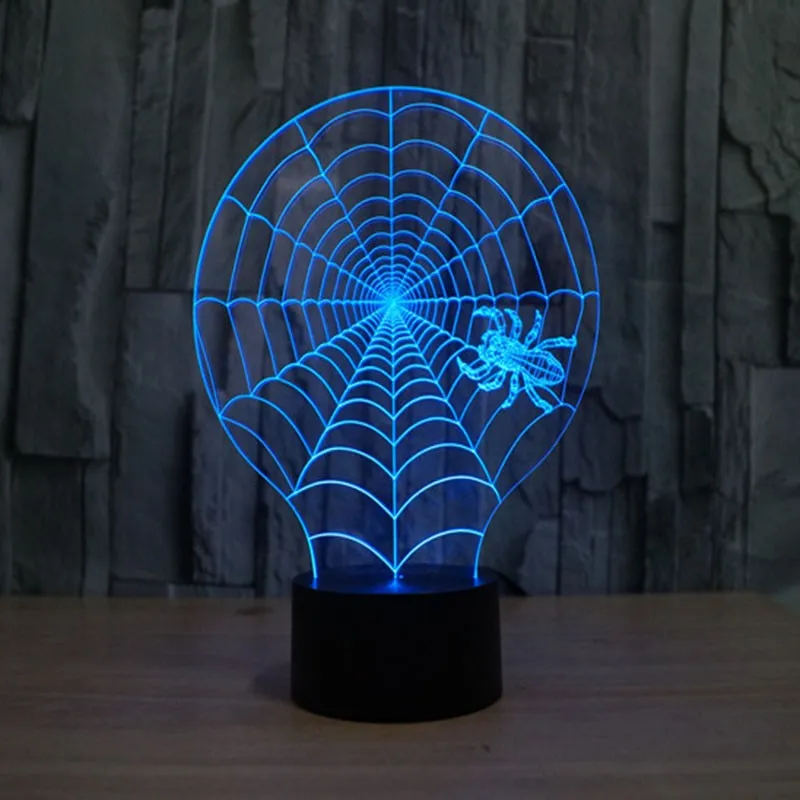 Lámpara LED de noche 3D para niños, telaraña de Coral, USB, novedad, lámpara  de pared, luz de noche acrílica, lámpara de atmósfera - AliExpress Luces e  iluminación
