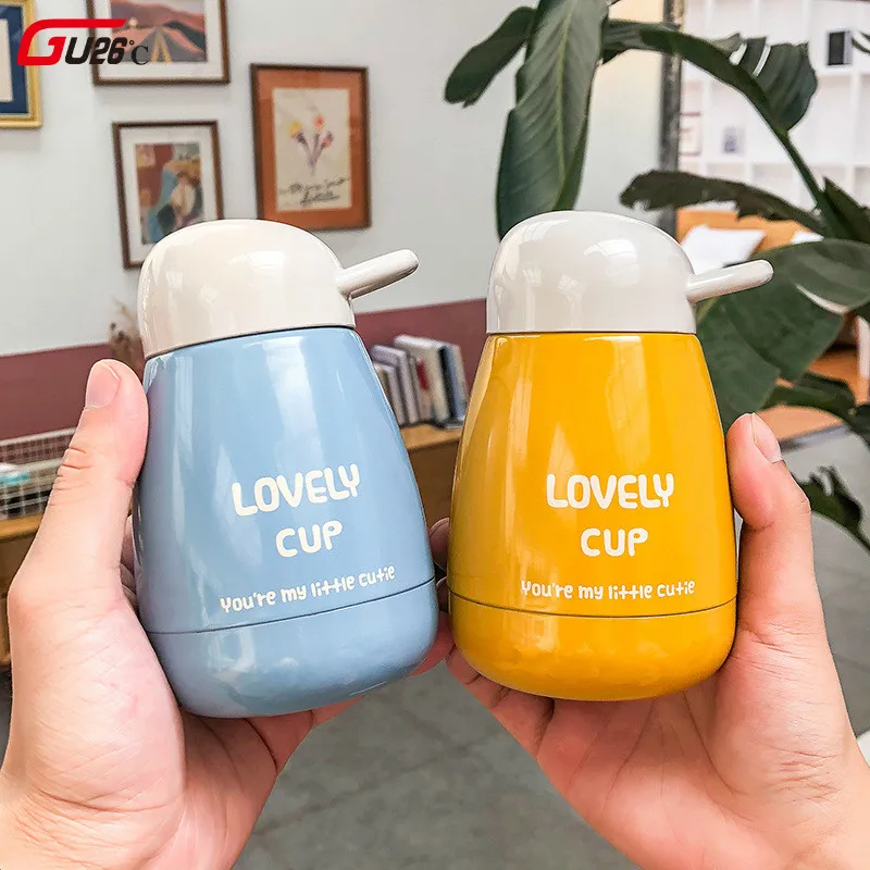 

Lovely Mini Thermos Kids Cup Bottle Stainless Steel Thermo Vacuum Cups Coffee Mugs Children Belly Mug School Thermal Bottle