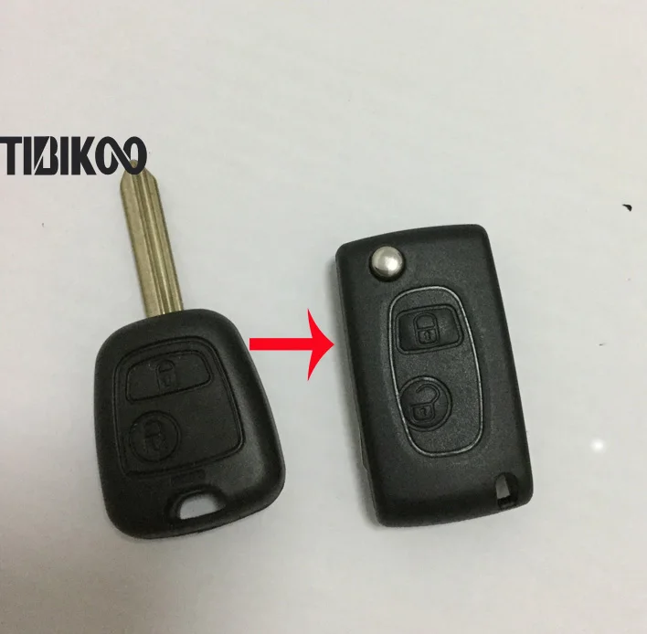 Citroen 2 Button Modified Flip Remote Key Case SX9 Blade (28)-1