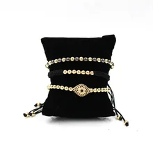 Faitheasy Evil Of циркониевые медные бусины в глаза плетение кистями Набор браслетов из трех частей украшения