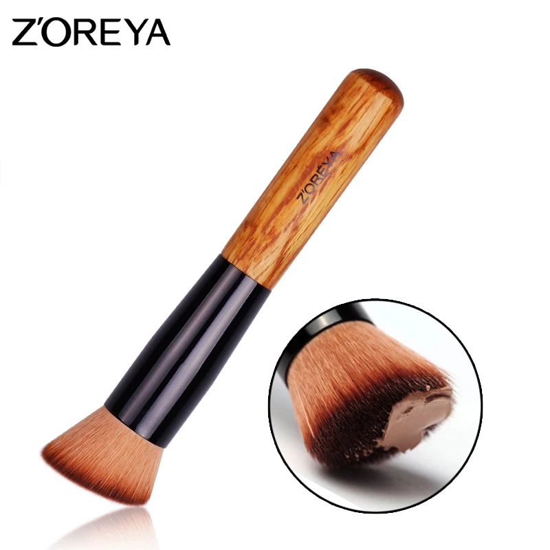 

Zoreya Brand Lady Oblique angle Multi-Function Pro Concealer Make up Brush wooden handle Brush Cosmetics
