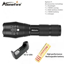 AloneFire E17 XM-L T6 5000LM High powe Waterproof Zoomable CREE LED Flashlight Torch light for 18650 Rechargeable Battery or AAA