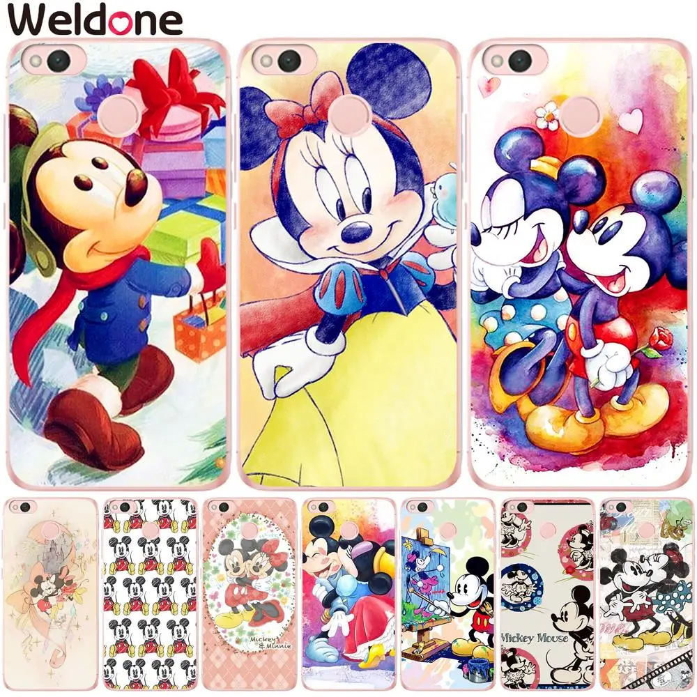 

Cute Mickey Minnie Cartoon Case For Xiaomi Mi 5X Mi a1 Mi6 Redmi 4 Pro Note 4X 4A 5A minnie Mouse Phone Cases Cover Etui Coque