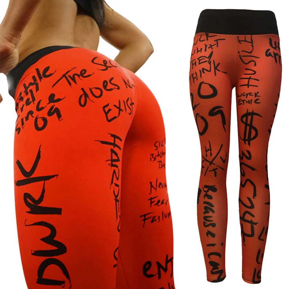 

Women Printed Sports Yoga Workout Gym Fitness Exercise Athletic Pants Sport Leggings Running Pants Women Stretchy Gym Tights