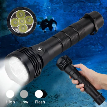 

3-Mode 5X L2 LED diving flashlight 1000 lumen beam distance 80M Magnetic switch torch 100 meter diving depth Portable Lantern