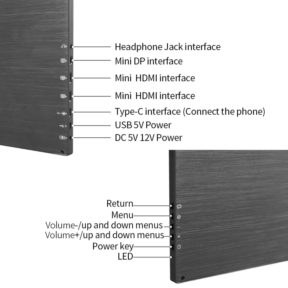 15,6 дюймовый 4K монитор LCD3840X2160 ips 2HDMI DP type-C usb портативный Экран 60FPS Видео игровой монитор для PS4 Pro/xbox OneX