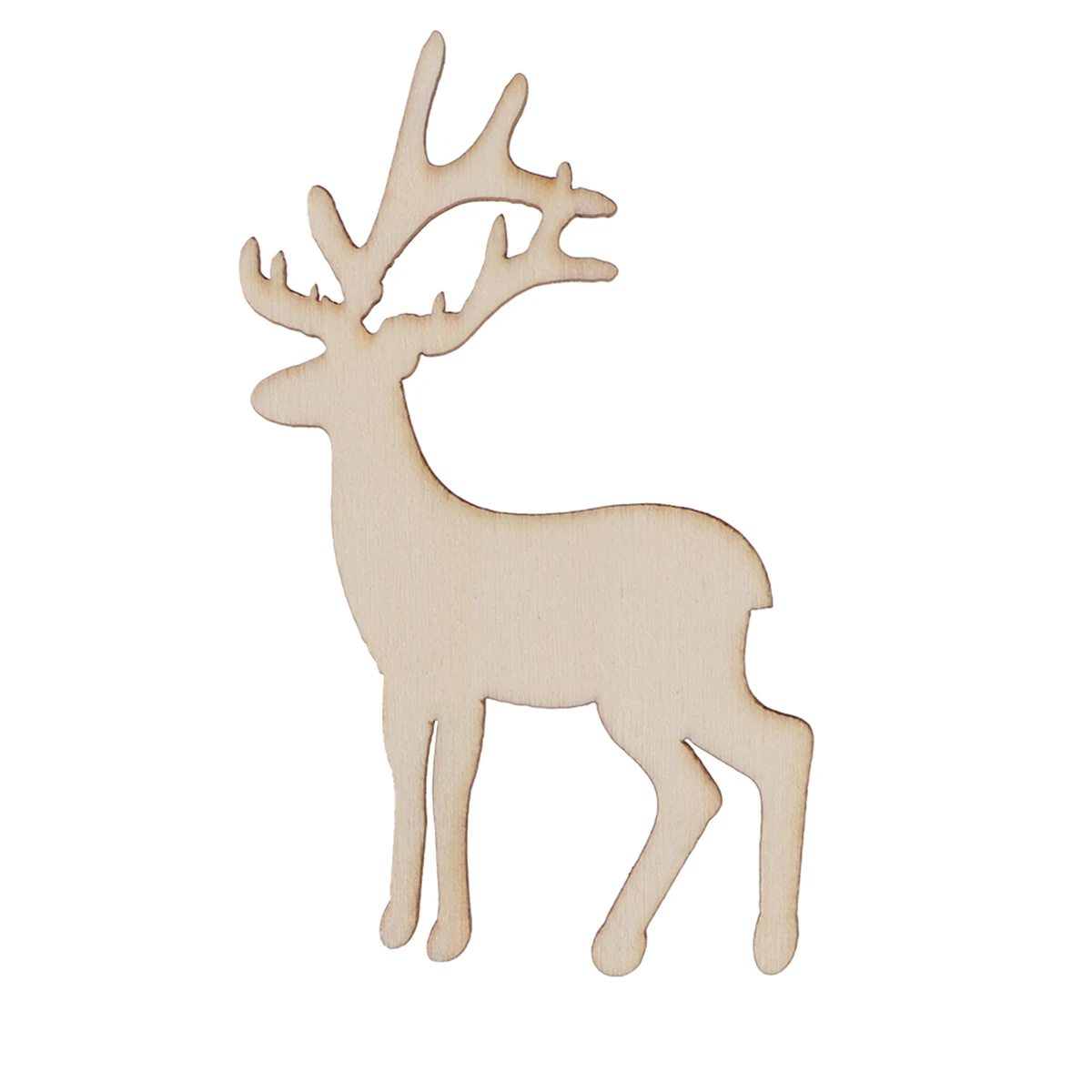 5pcs Wooden Reindeer Cutout Veneers Slices For Christmas Tree Diy Wooden Reindeer Cutout Veneers Slices