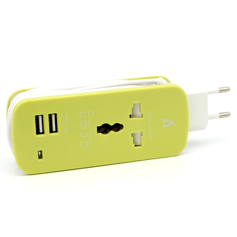 Красочные все в одном Универсальный международный переходник 2 USB порты и разъёмы