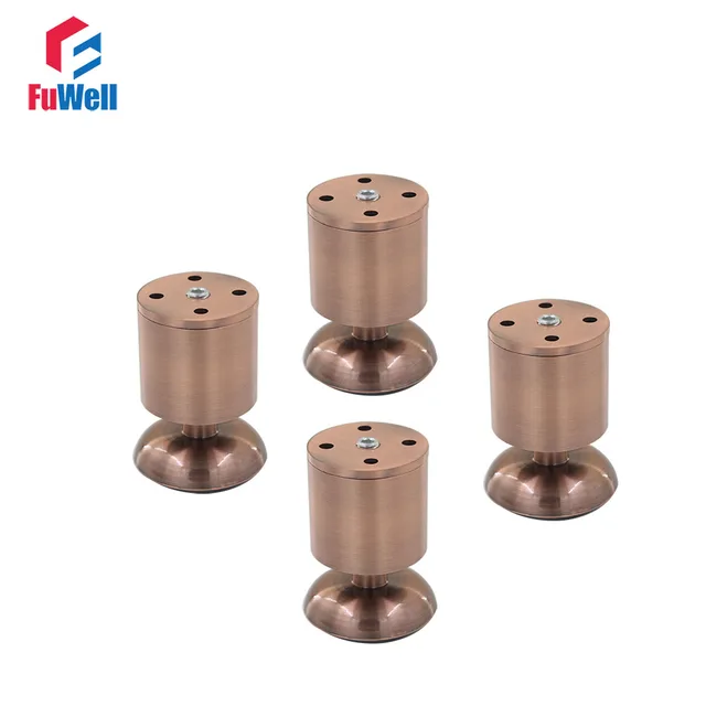 4pcs 80mm Height Adjule Furniture Legs Aluminum Alloy Red Copper 4pcs 80mm Height Adjule Furniture Legs Aluminum Alloy Red Copper 50mm Diameter Table Cabinet Bed Sofa