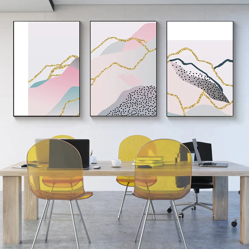 Simple Abstract Color Lines Curve Hills A2 A3 A4 Canvas Art Print Poster Picture Wall Bedroom Living Room Modern Home Decoration