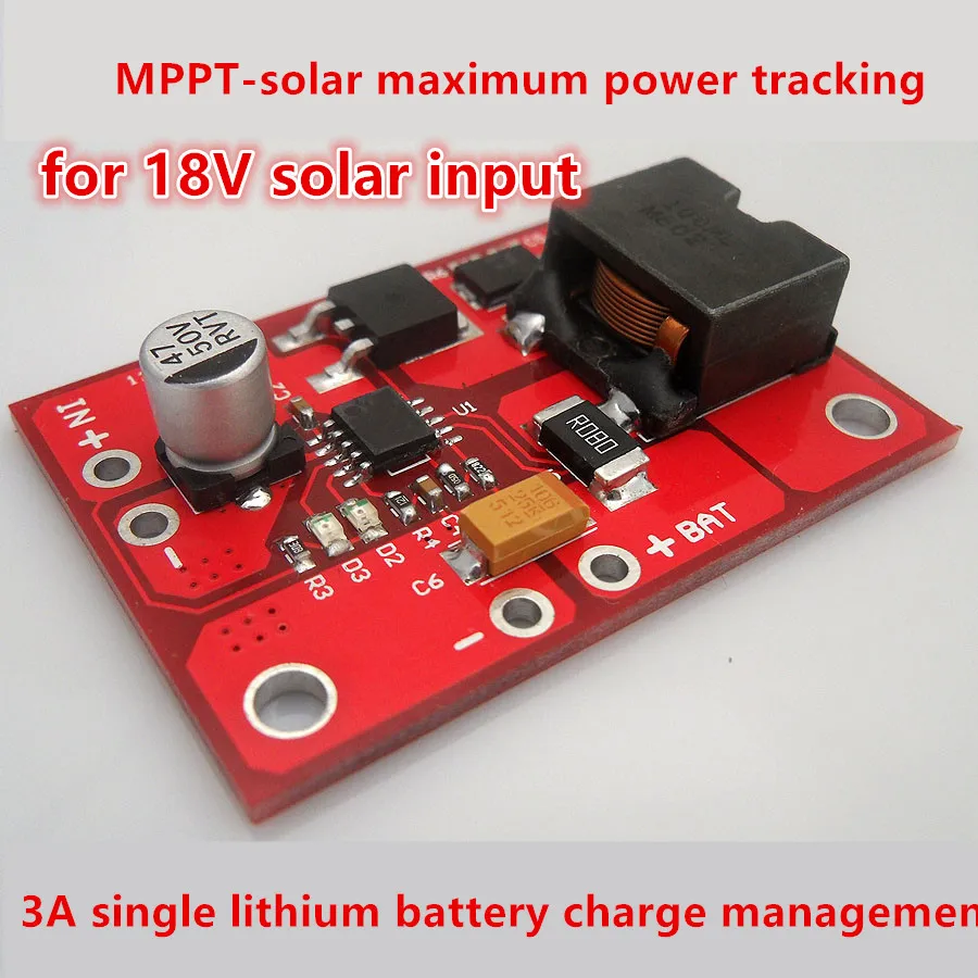 1 Series 3.7V 4.2V Lithium Battery Charging MPPT Controller For 18V 