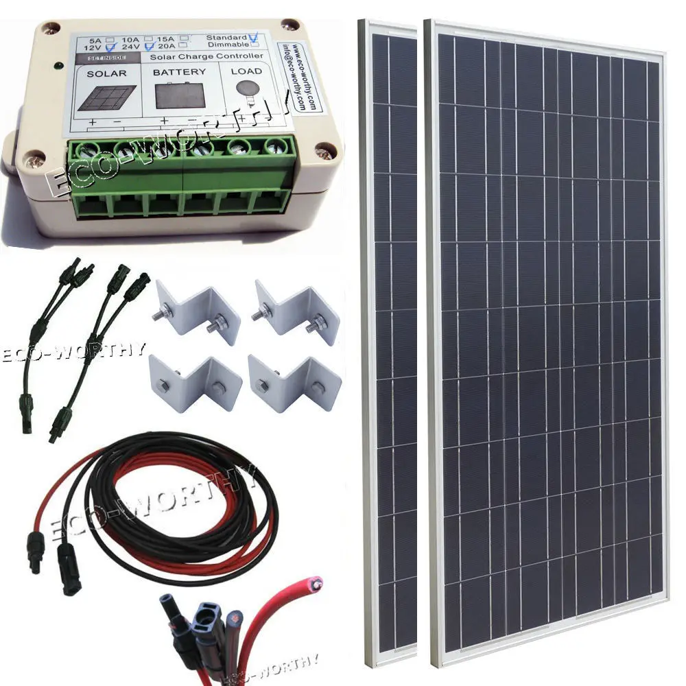 200W Off Grid System 2x100W Solar Panel for 12V Camping Car Home Battery Charger Solar Generators au eu usa stock complete kit 600w solar panel cells off grid system 600w solar system for home free shipping