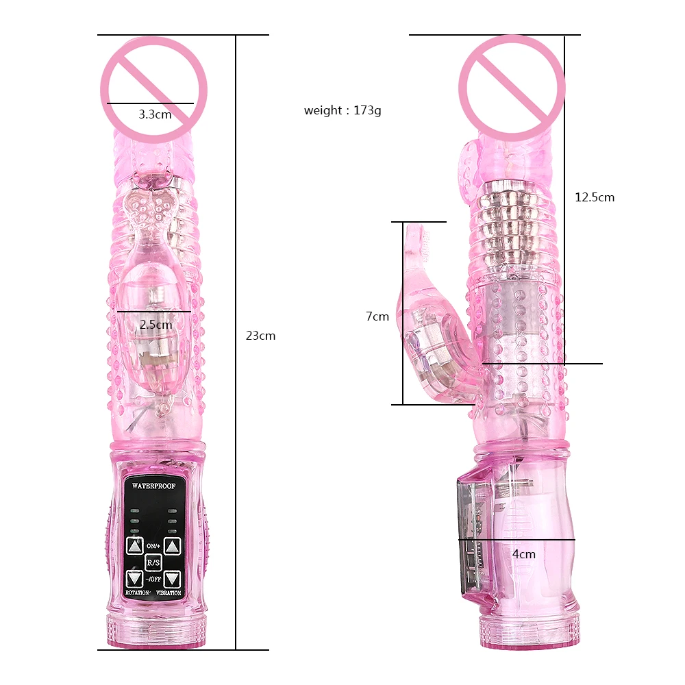 12 Speeds Up Vibration and Rotation Rabbit Vibrators Female Masturbator G Spot Vibrator Massager, Women Adult Sex Product