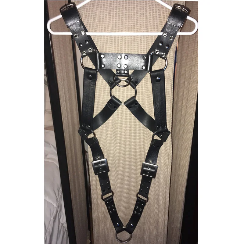  UYEE New Faux Leather Harness Belts Men Designer Lingerie Adjustable Metal Buckle Waist Body Bondag