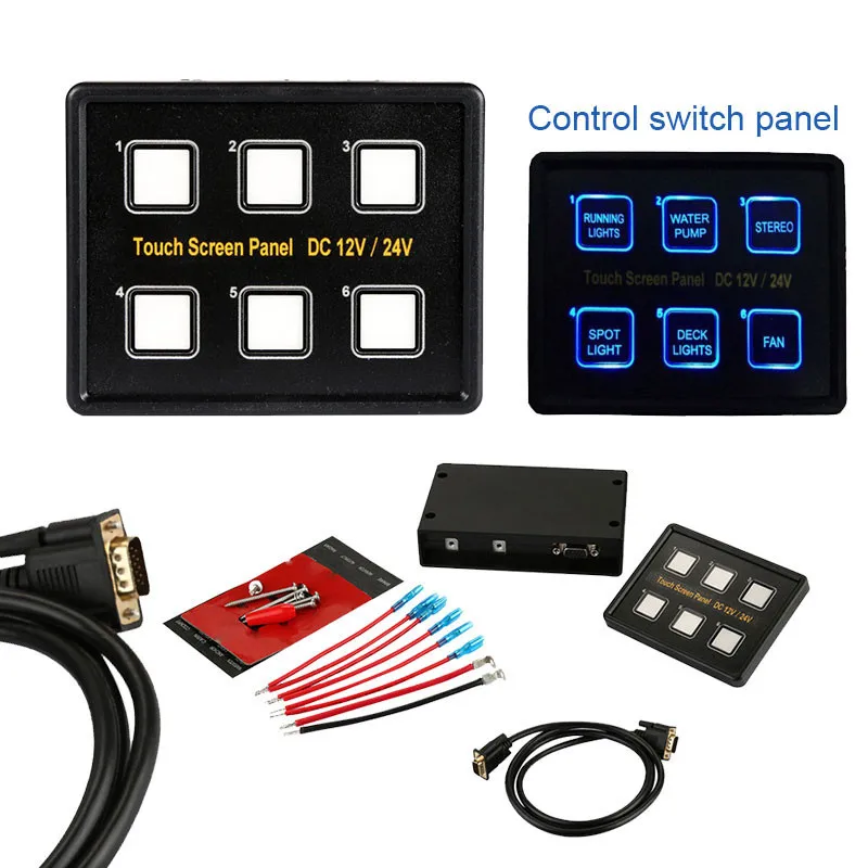 

WUPP Switch 12V/24V 6 Gang LED for Car Marine Boat Panel Slim Control Panel Box dropship 19M21