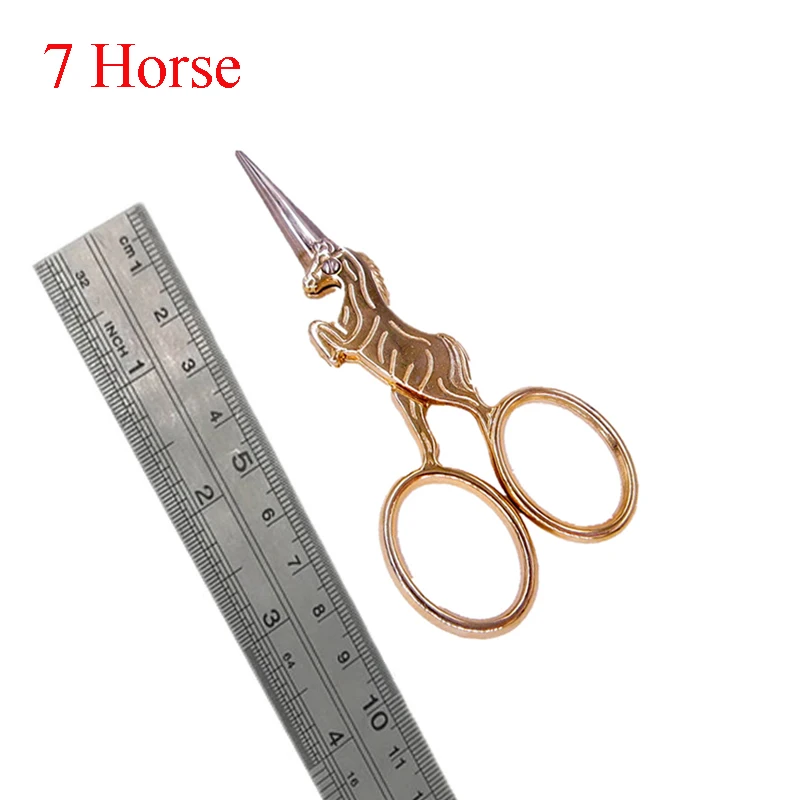 Cute cross stitch dragon rabbit animal Vintage Tailor scissor handicraft Antique Fine Sewing DIY Household Fabric cut trim shear - Цвет: Horse