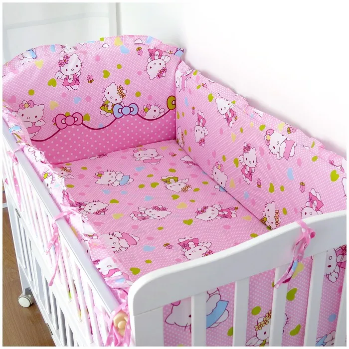 

Promotion! 6PCS Cartoon baby crib bedding sets,cotton character bedding sets (bumpers+sheet+pillow cover)