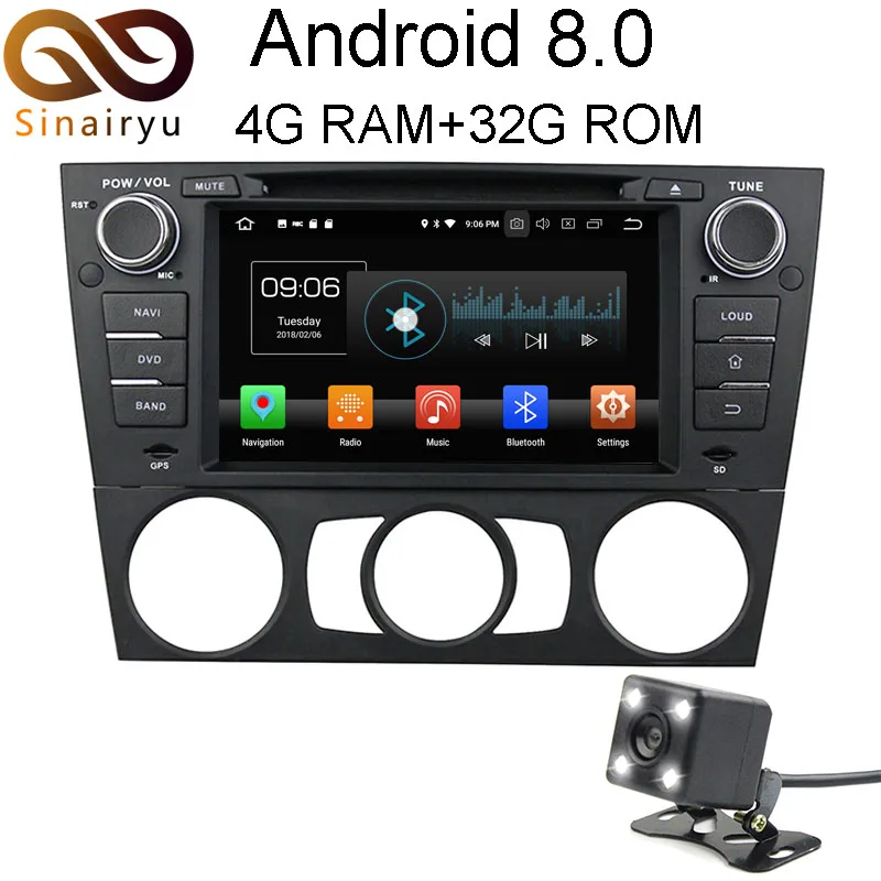

Sinairyu Octa Core Android 8.0 4G RAM GPS Navigation Car DVD Player For BMW E90/E91/E92/E93 3 Series 05-11 with Radio/RDS/WIFI