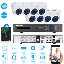 OWSOO 1080N DVR 8CH 720 P AHD камера в маскирующем колпаке для внутренних помещений Обнаружение движения Ночное видение ip CCTV камера наблюдения для безопасности Системы наблюдения Наборы 1 ТБ