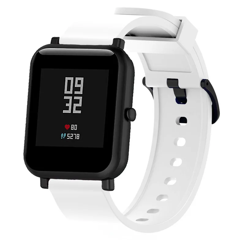 Силиконовый спортивный ремешок для xiaomi Huami amazfit Bip, ремешок для умных часов 20 мм, сменный Браслет, умные аксессуары