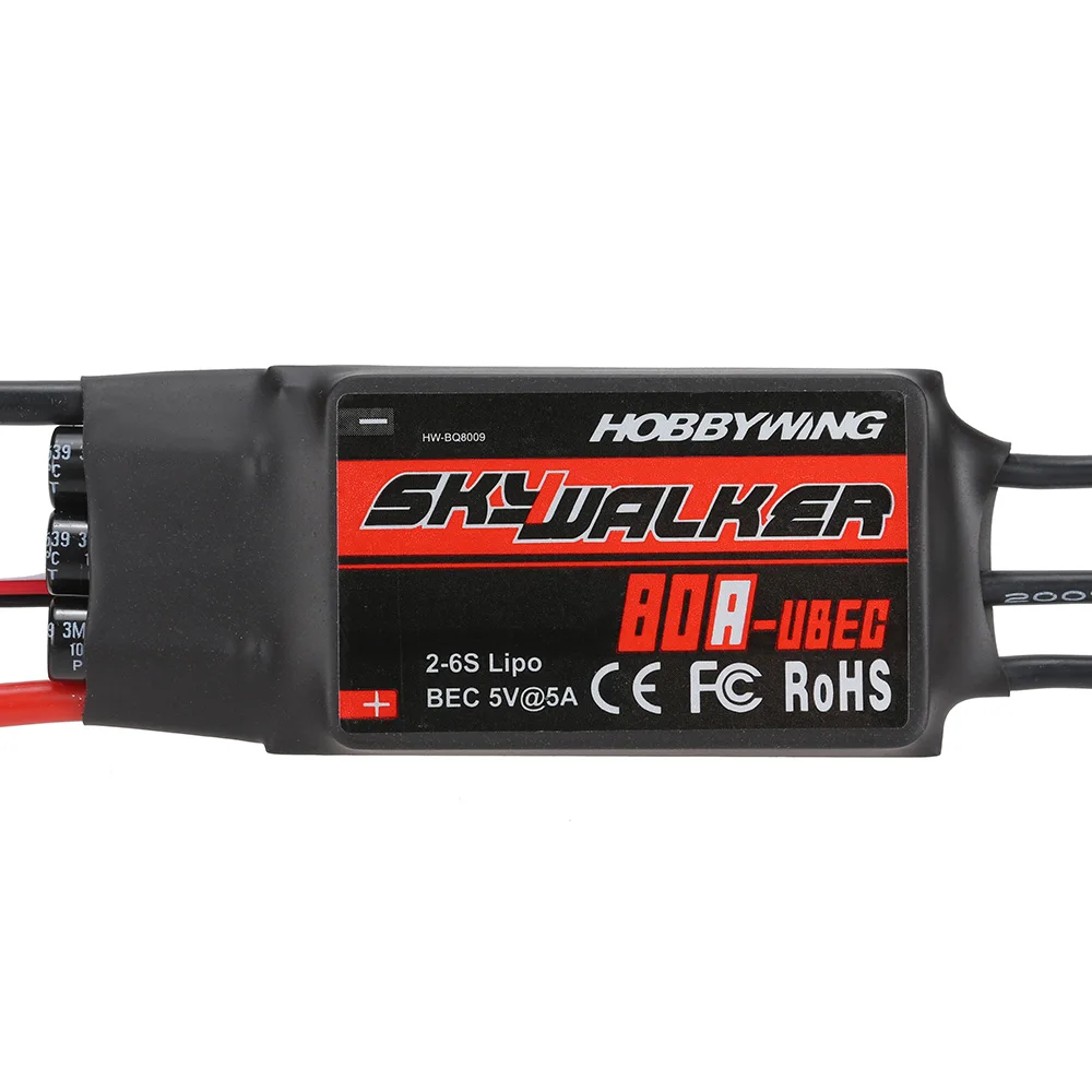 

Hobbywing Skywalker 80A 2-6S Brushless ESC Speed Controller With 5V/5A UBEC