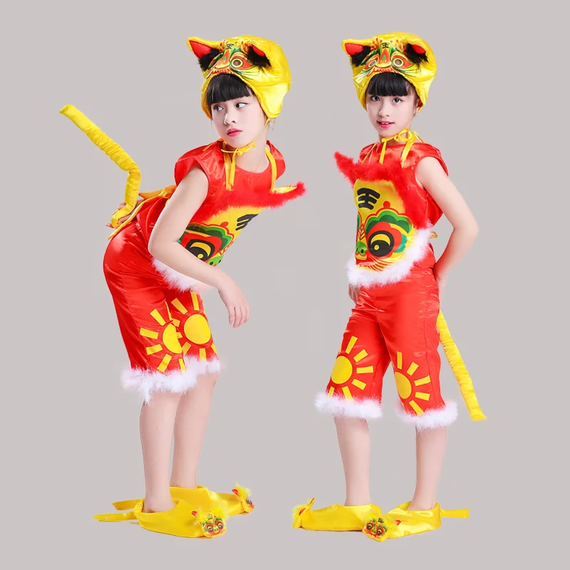 children dance animal costume red tiger costumes for child animal dance