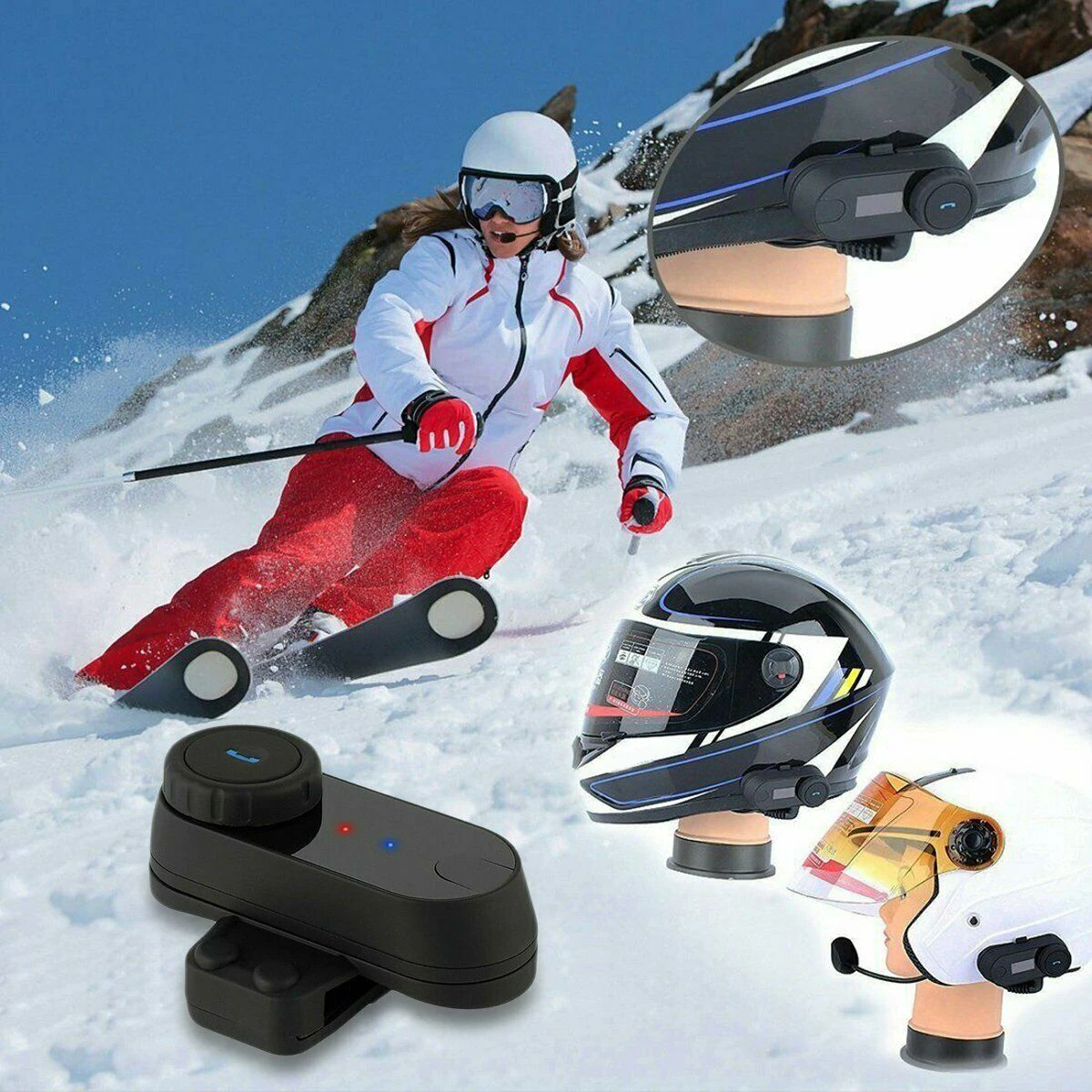 

For Bluetooth Interphone Headset Motorbike Motorcycle Rider Helmet Intercom