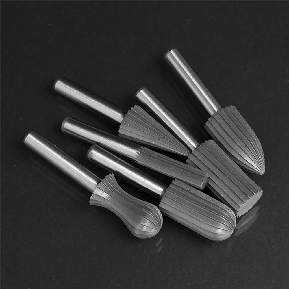 6pcs/set Carbide Cutter Rotary Burr Set CNC Engraving Bit Rotary File