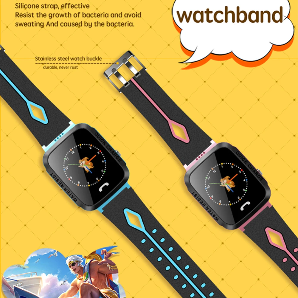 Kids Smart Watch Phone GPS Tracker SIM Card SOS Call smartwatch LBS position for Child Android iOS Touch Screen Camera phone Kids Smart Watch Phone GPS Tracker SIM Card SOS Call smartwatch LBS position for Child Android iOS Touch Screen Camera phone