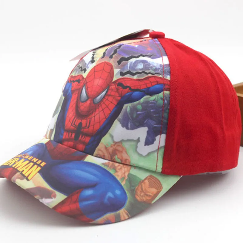 Детские повседневные кепки с героями мультфильмов, Классический Аниме, супергерой Человек-паук, маска, регулируемые уличные бейсболки, шляпа от солнца для мальчиков, новинка года - Цвет: 2-Red