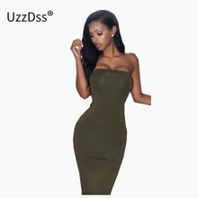 Sexy strapless women summer white black midi dress 2017 new fashion brief slim club bodycon bandage party dresses