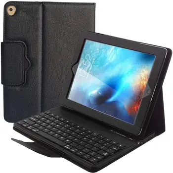 

Wireless Keyboard Case for Apple iPad 9.7 2017,Detachable Bluetooth Keyboard Folio PU Leather Case for iPad 9.7 2017 A1822 A1823