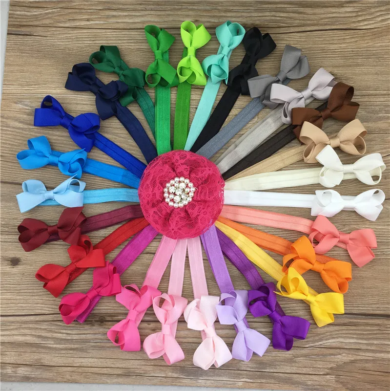 Ribbon Hair Bows Headbands 2.5inch Hair Ribbon Bows with Headbands for