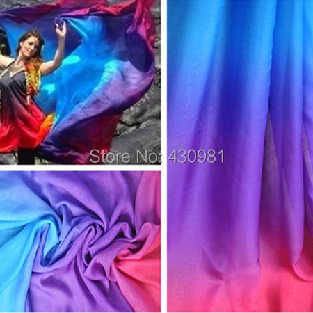 Градиентный Свадебный Материал, 30D шифоновая прозрачная ткань для шитья, градиентные цвета, шифоновая ткань для платья