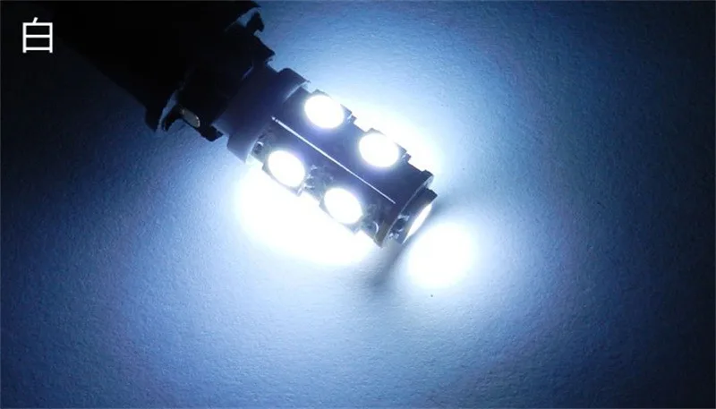 100X авто светодиодный T10 194 W5W 9 SMD 5050 для мотоциклов и автомобилей источник света лампа индикатор приборной панели сигнала клиновидные боковые фонарь белого и синего цвета