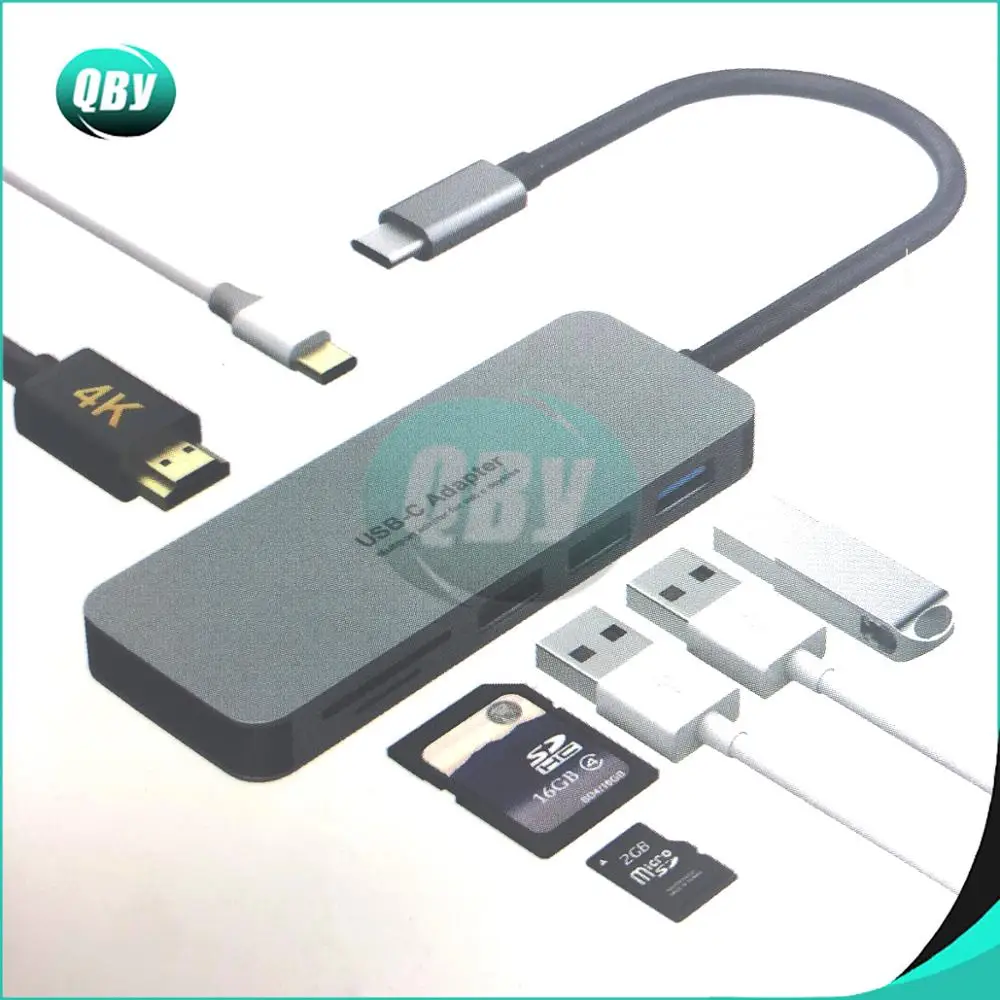 6 in 1 TC643 TYPE C adapter Type C to USB 3 0 X 2 HDMI 3